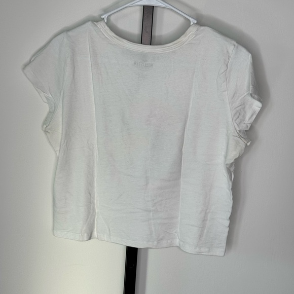 Hollister Pink and White Crop Top with Artistic Graphic - Picture 3 of 5